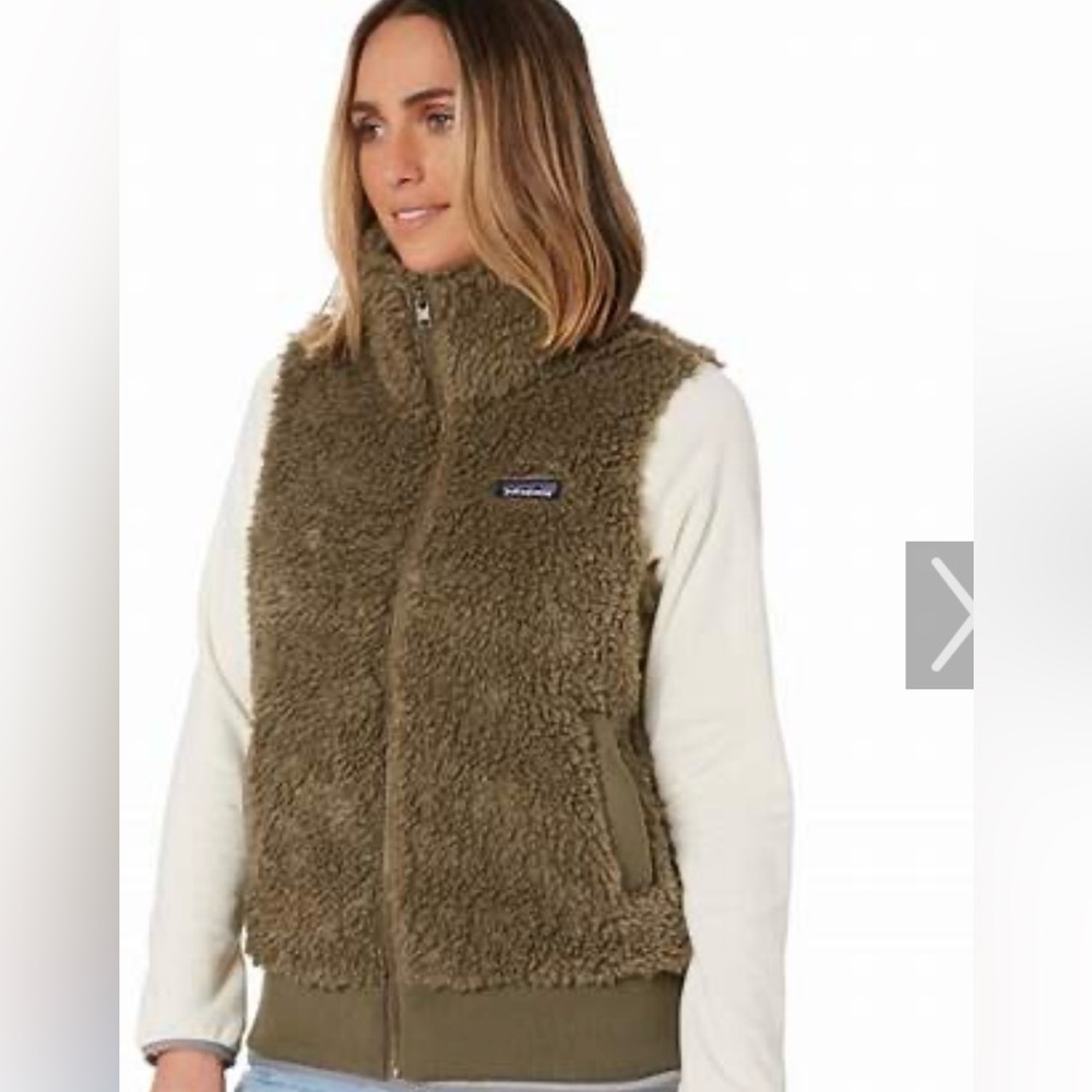 Patagonia Women’s Dusty Mesa Fleece vest medium sage olive green worn once
